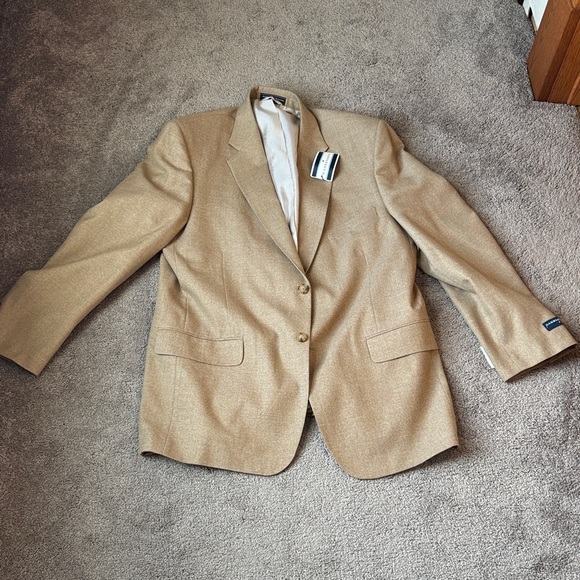 Saddlebred Tan Blazer Suit Jacket Classic Fit SIZE 44R NWT